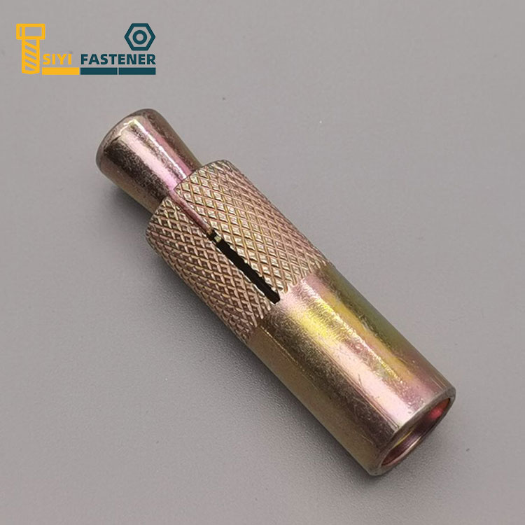 कार्बन इस्पात पहेंलो जस्ता चढ़ाएको Knurling संग कट एंकर