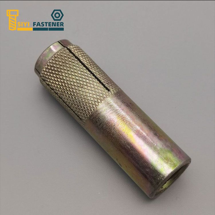 कार्बन इस्पात पहेंलो जिंक Knurling संग लंगर मा छोडिएको